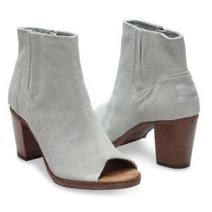 Toms Majorca Peep Toe Booties- High Rise Grey